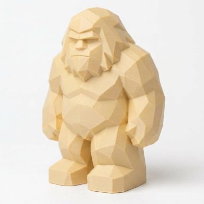 Wood Carved-Like Bigfoot Figurine - Unique Desk Decor for Collectors – 3D Printed in Canada - 3D Printed in Canada (White Oak)