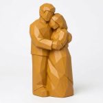 Enduring Love Wood Carved Figurine in Ochre Yellow Finish - 3D Printed in Canada (Ochre Yellow)