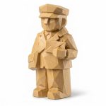 Wood Carved-Like Postman Figurine - Unique Desk Decor for Adults 3D Printed in Canada - 3D Printed in Canada (Classic Birch)