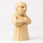 Wood Carved Pause Figurine in White Oak Finish - 3D Printed in Canada (White Oak)