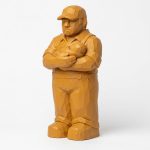 Wood Carved Dad Collectible Figurine in Ochre Yellow Finish - 3D Printed in Canada (Ochre Yellow)