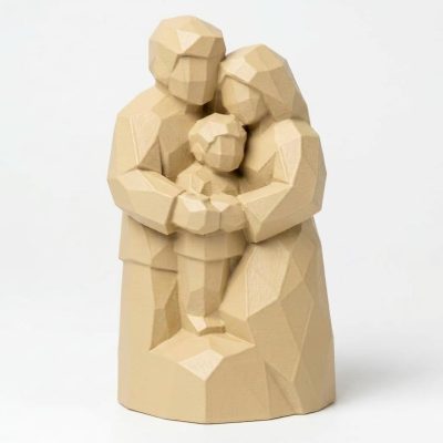 Wood Carved-Like Unity Figurine in White Oak Finish - 3D Printed in Canada (White Oak)