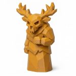 Wood Carved-Like Wendigo Figurine - Unique Desk Decor for Adults – 3D Printed in Canada - 3D Printed in Canada (Ochre Yellow)