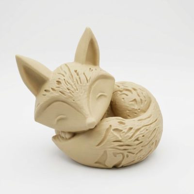 Fox Variety Collectible Figurine Bundle of 3 in White Oak Finish - 3D Printed in Canada (White Oak)