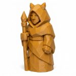Wood Carved-Like Spirit Guide Figurine in Ochre Yellow Finish - 3D Printed in Canada (Ochre Yellow)