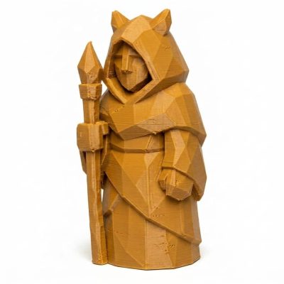 Wood Carved-Like Spirit Guide Figurine in Ochre Yellow Finish - 3D Printed in Canada (Ochre Yellow)