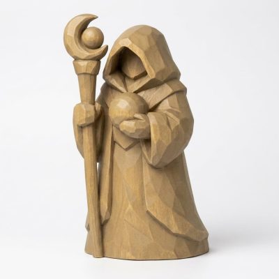 Wood Carved Astral Guide Collectible Figurine - Unique Desk Decor for Adults 3D Printed in Canada - 3D Printed in Canada (Classic Birch)