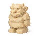 Wood Carved-Like Forest Troll Figurine - Unique Desk Decor for Collectors – 3D Printed in Canada - 3D Printed in Canada (White Oak)