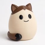 Himalayan Cat Eggling Collectible Figurine - Adorable Beige and Brown Desk Decor for Cat Enthusiasts - Unique Gift for Home, Office, or Shelf Display - 3D Printed in Canada