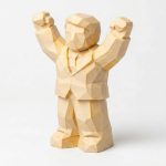 Wood Carved-Like Success Figurine in White Oak Finish - 3D Printed in Canada (White Oak)