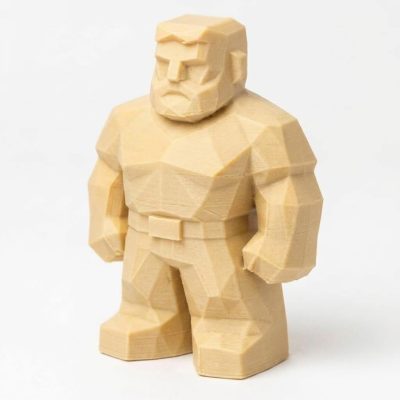 Wood Carved-Like Strong Father Figurine in White Oak Finish - 3D Printed in Canada (White Oak)