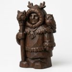 Wood Carved-Like Northern Spirit Figurine in Black Walnut Finish - 3D Printed in Canada (Black Walnut)