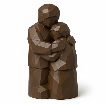 Wood Carved Comfort Collectible Figurine in Black Walnut Finish - 3D Printed in Canada (Black Walnut)