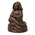 Wood Carved Calm Current Figurine in Black Walnut Finish - 3D Printed in Canada (Black Walnut)