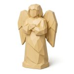 Wood Carved Angel of Quiet Strength Collectible Figurine in White Oak Finish - 3D Printed in Canada (White Oak)