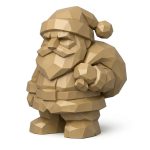 Wood Carved Santa Claus Collectible Figurine - Rustic Desk Decor for Adults 3D Printed in Canada - 3D Printed in Canada (Classic Birch)