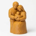 Wood Carved-Like Domestic Bliss Figurine in Ochre Yellow Finish - 3D Printed in Canada (Ochre Yellow)