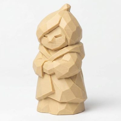 Wood Carved-Like Seed Figurine in White Oak Finish - 3D Printed in Canada (White Oak)