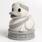 Marble Statue Duck Collectible Figurine - Elegant Desk Decor for Adults – 3D Printed in Canada