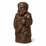 Wood Carved-Like Plato Figurine in Black Walnut Finish - Unique Desk Decor for Adults - 3D Printed in Canada (Black Walnut)