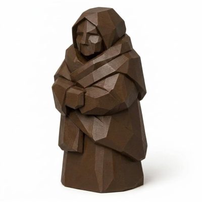 Wood Carved Enduring Spirit Collectible Figurine in Black Walnut Finish - 3D Printed in Canada (Black Walnut)