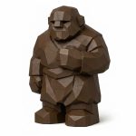 Wood Carved Gentle Giant Collectible Figurine in Black Walnut Finish - 3D Printed in Canada (Black Walnut)