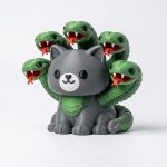 6-Headed Serpent Cat Collectible Figurine - Unique Desk Decor for Adults – 3D Printed in Canada
