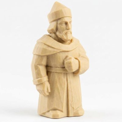 Wood Carved-Like Seigneurial Era Figurine in White Oak Finish - 3D Printed in Canada (White Oak)