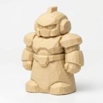 Wood-Carved-Like Robot Figurine in White Oak Finish - 3D Printed in Canada (White Oak)