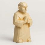 Wood Carved-Like Pause Between Steps Figurine in White Oak Finish - 3D Printed in Canada (White Oak)