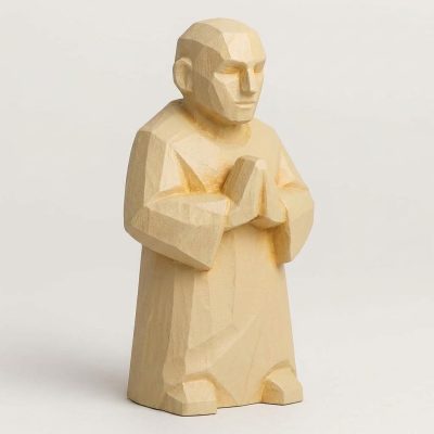 Wood Carved-Like Pause Between Steps Figurine in White Oak Finish - 3D Printed in Canada (White Oak)