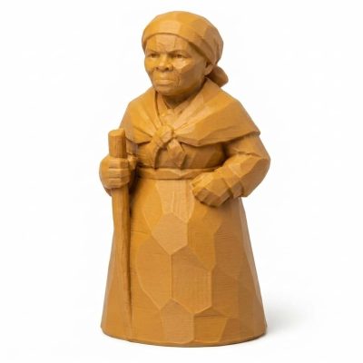 Wood Carved-Like Harriet Tubman Figurine - Unique Desk Decor for Adults – 3D Printed in Canada - 3D Printed in Canada (Ochre Yellow)