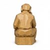 Figurine personnage contemplatif sculpté bois