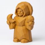 Wood Carved Celestial Balance Collectible Figurine in Ochre Yellow Finish - 3D Printed in Canada (Ochre Yellow)