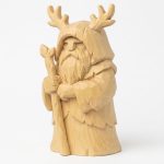 Wood Carved Forest Spirit Collectible Figurine in White Oak Finish - 3D Printed in Canada (White Oak)