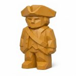 Wood Carved-Like Patriot Figurine in Ochre Yellow Finish - 3D Printed in Canada (Ochre Yellow)