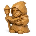 Wood-Carved-Like Knowledge Seeker Figurine in Ochre Yellow Finish - 3D Printed in Canada (Ochre Yellow)