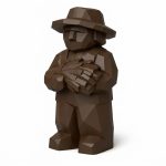 Wood Carved Hayfield Collectible Figurine in Black Walnut Finish - 3D Printed in Canada (Black Walnut)