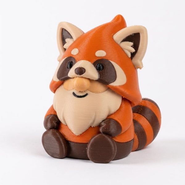 Figurine de gnome panda roux