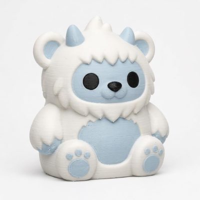 Abominable Snowman Teddy Bear Cub Collectible Figurine - Unique Desk Decor for Adults – 3D Printed in Canada