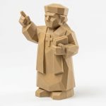 Wood Carved-Like Preacher Figurine - Unique Desk Decor for Adults 3D Printed in Canada - 3D Printed in Canada (Classic Birch)