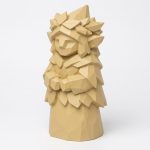 Wood Carved Forest Sprite Collectible Figurine in White Oak Finish - 3D Printed in Canada (White Oak)