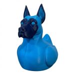 Belgian Malinois Duck Collectible Figurine - Striking Blue Dog Design for Unique Desk Decor and Gift Display - 3D Printed in Canada