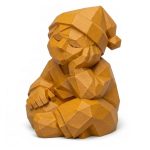 Wood Carved-Like Dreamer Figurine in Ochre Yellow Finish - 3D Printed in Canada (Ochre Yellow)