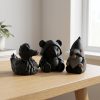 Ensemble de figurines de collection canard corbeau noir