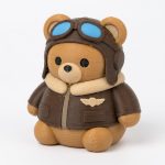Aircraft Pilot Teddy Bear Cub Collectible Figurine - Unique Desk Decor for Adults – 3D Printed in Canada