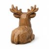 Figurine renne sculpté façon bois