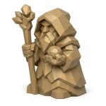 Wood Carved Druid Collectible Figurine - Unique Desk Decor for Adults 3D Printed in Canada - 3D Printed in Canada (Classic Birch)