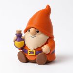 Alchemist Gnome Collectible Figurine - Detailed 3D Printed Gnome with Orange Hat and Potion - Unique Desk Decor for Fantasy Lovers and Office Accent - 3D Printed in Canada