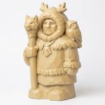 Wood Carved-Like Northern Spirit Figurine in White Oak Finish - 3D Printed in Canada (White Oak)